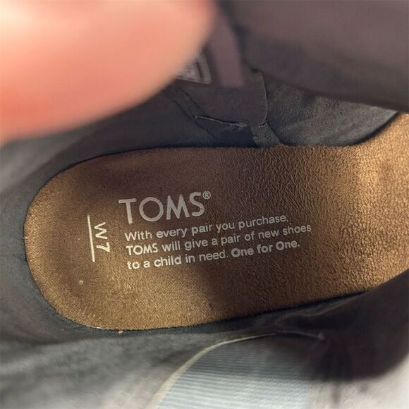 TOMS Women's Majorca Gray Peep Toe Sandal Booties Size 7 Block Heel Zip - Picture 10 of 11